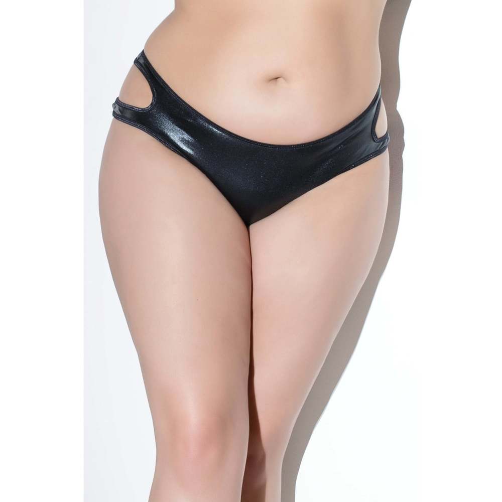 Diva Wet Look Crotchless Panty- Coquette - D9349X